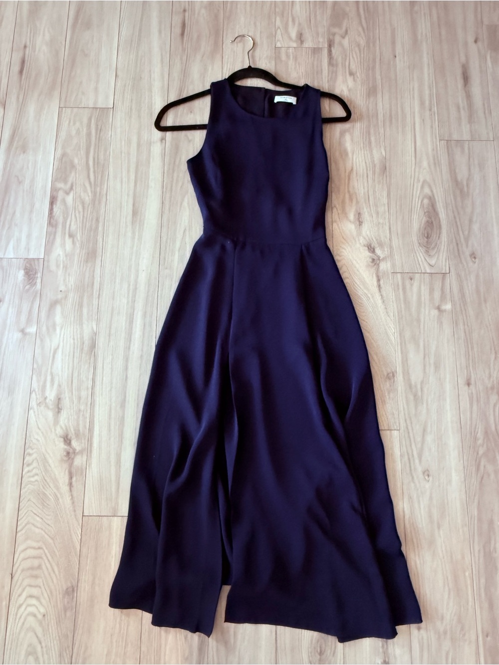 Babaton Navy Open Back Midi Dress